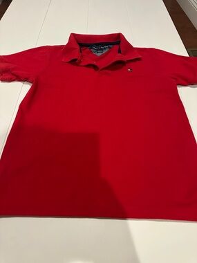Tommy Hilfiger Bright Red Kids Polo with Signature Flag